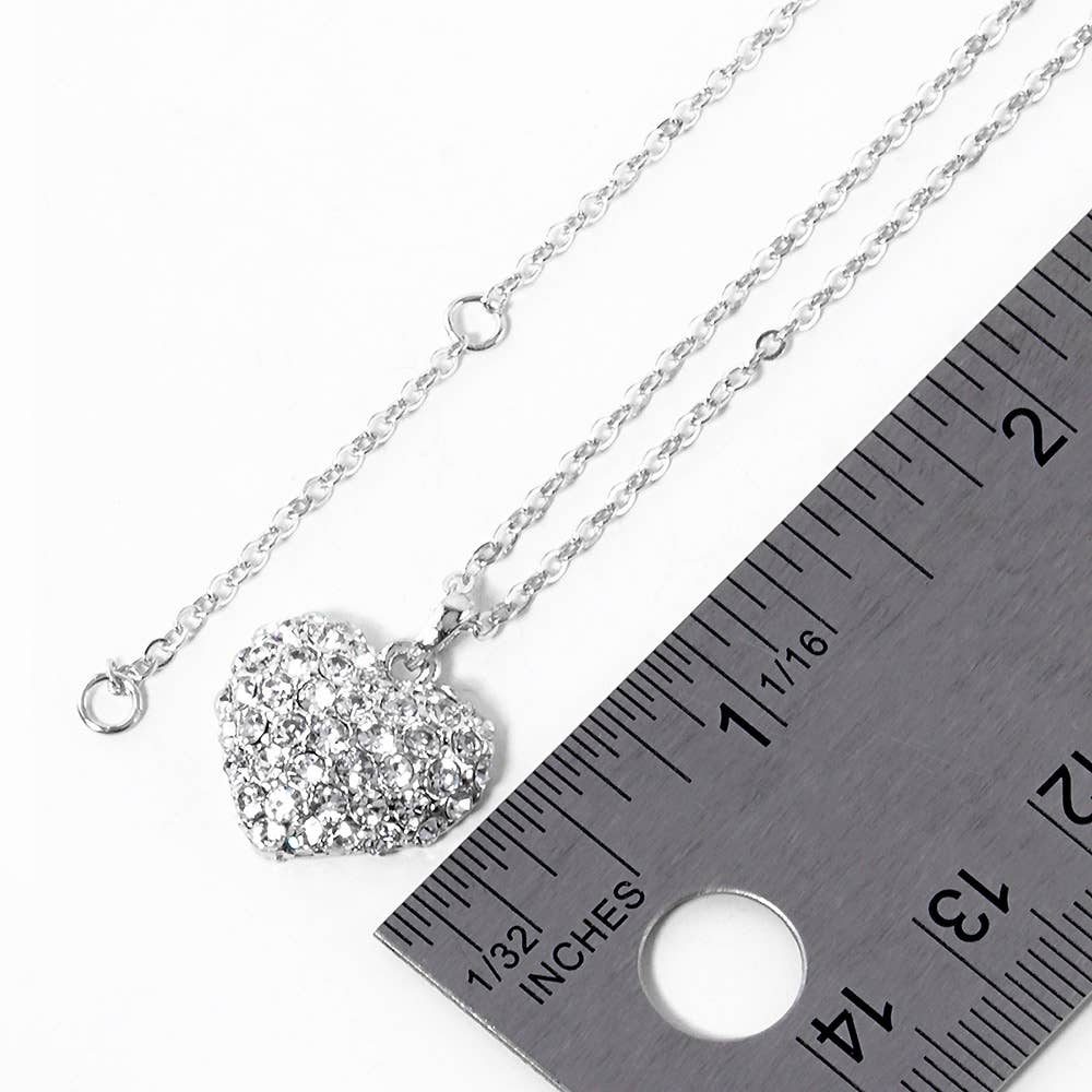 Crystal Pave Heart Pendant Necklace