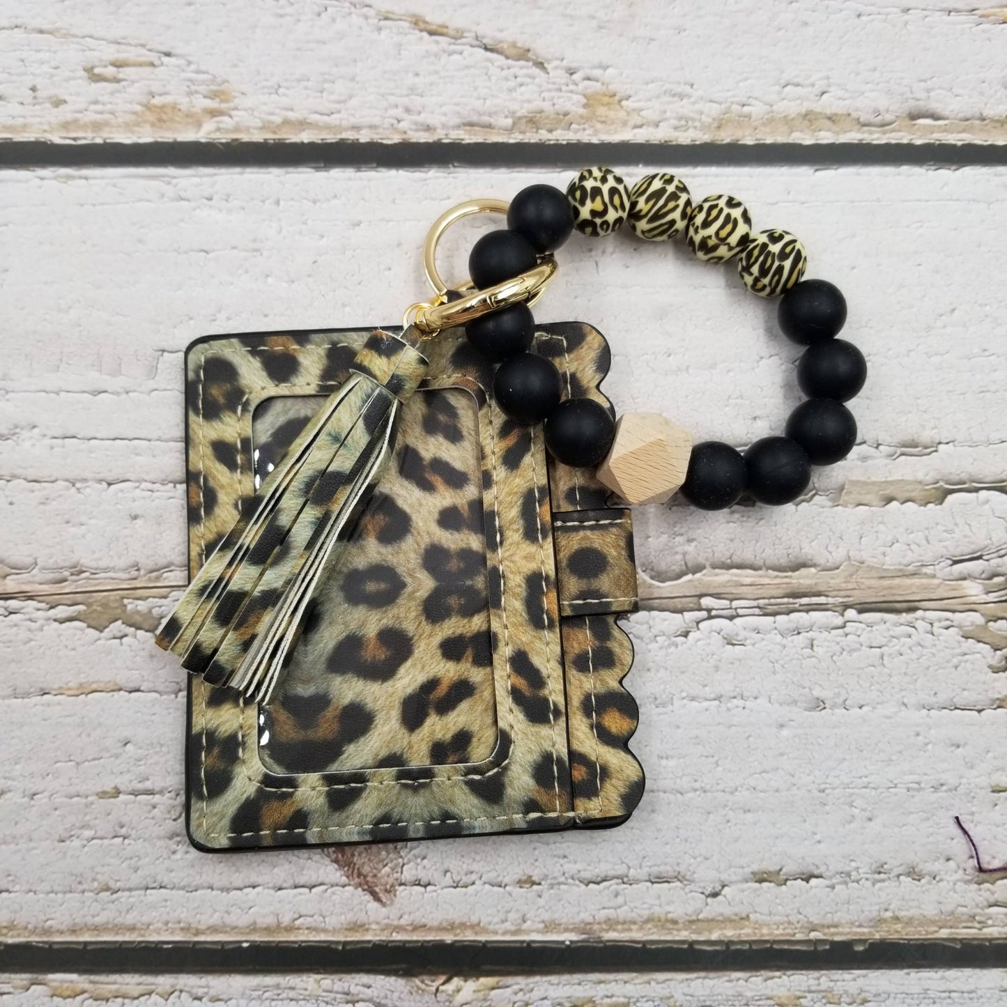 Leopard Tassels Bracelet Card Wallet Keychain