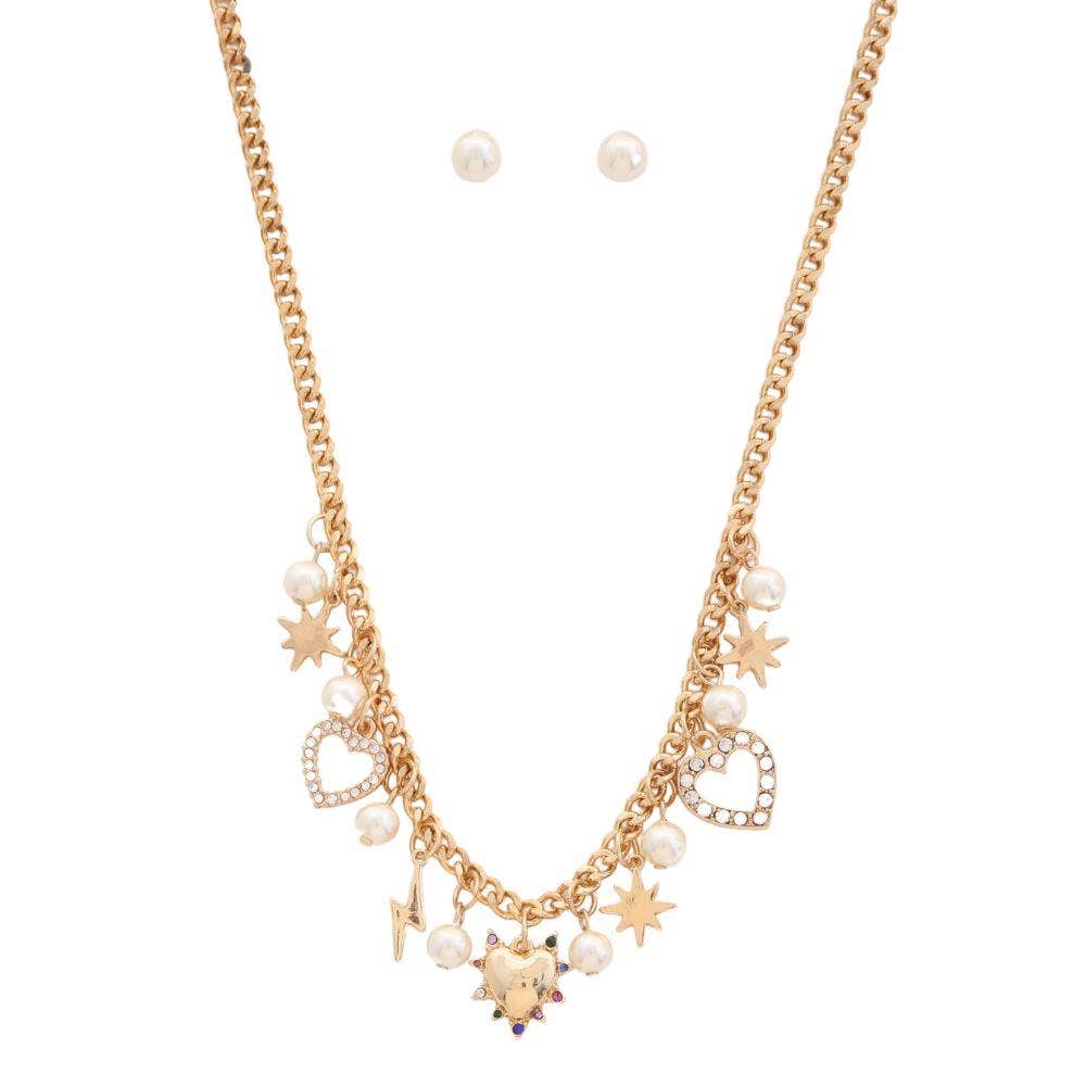 METAL MULTI CHARM NECKLACE TNE-2275