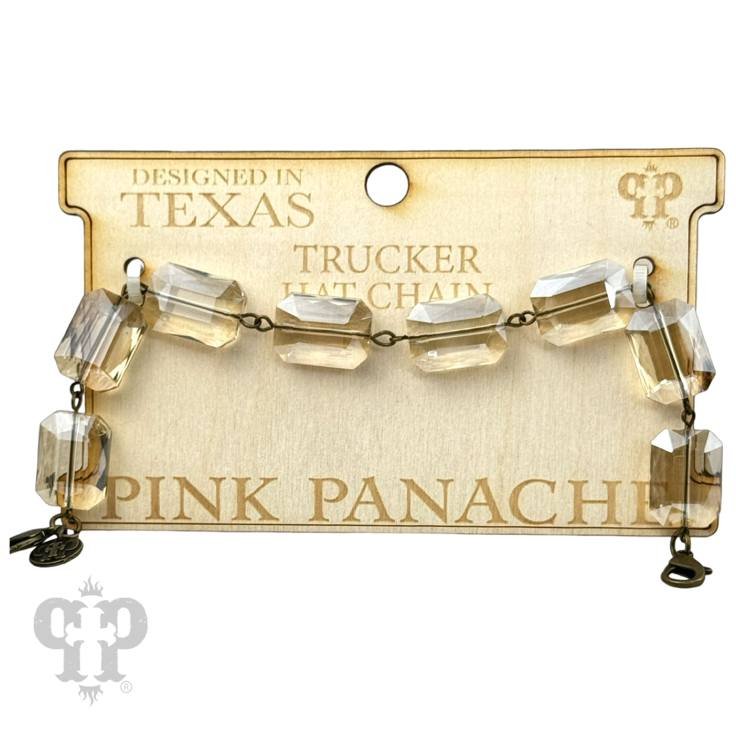 Trucker hat rectangle crystal bead chain