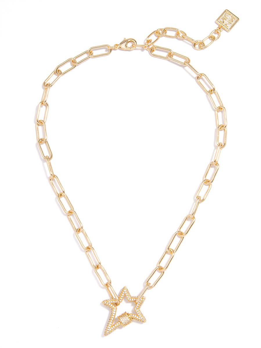 Gold Diamond Star Necklace