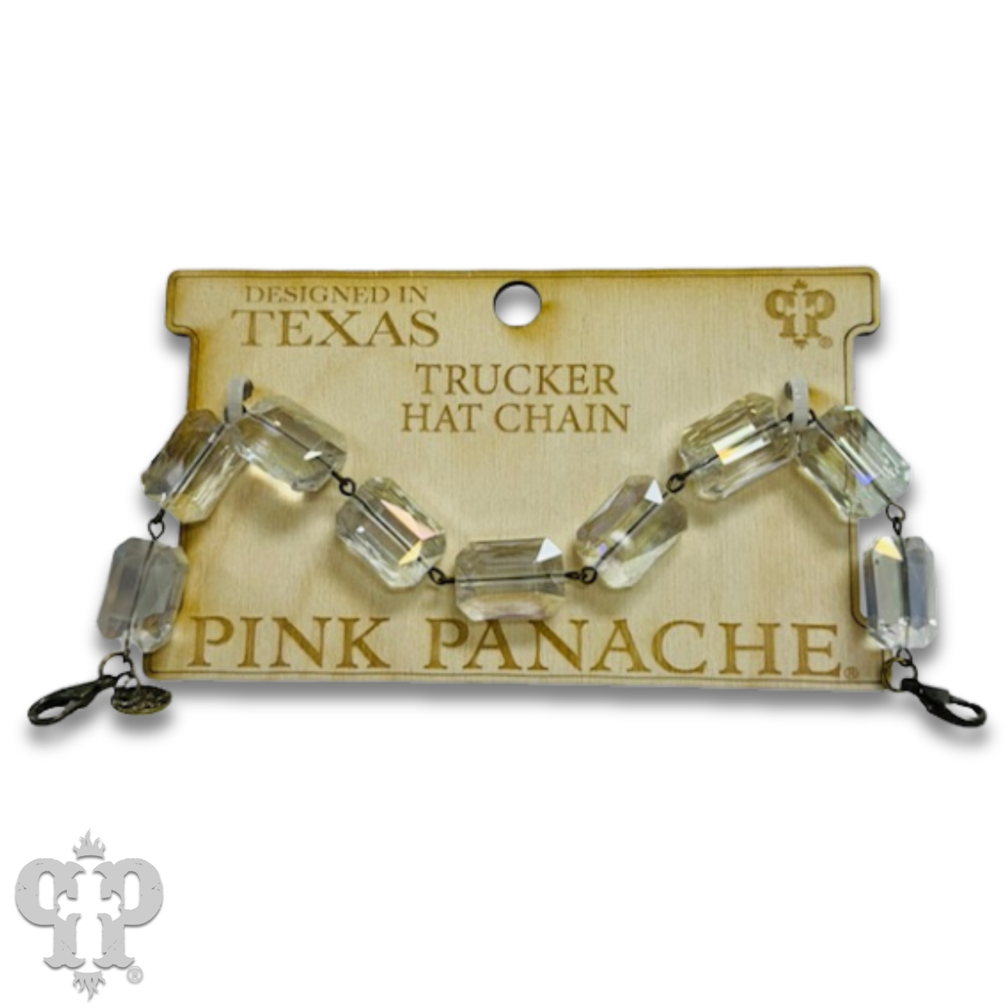 Trucker hat rectangle crystal bead chain