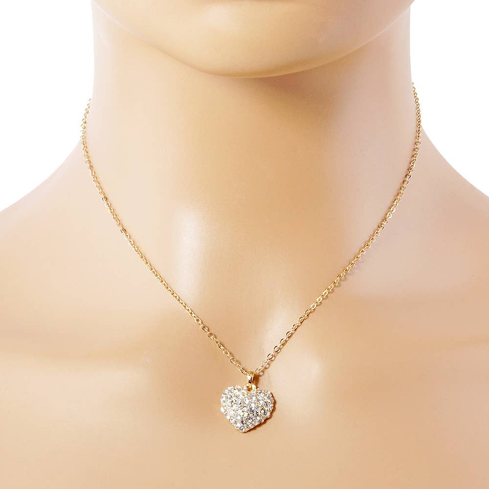 Crystal Pave Heart Pendant Necklace