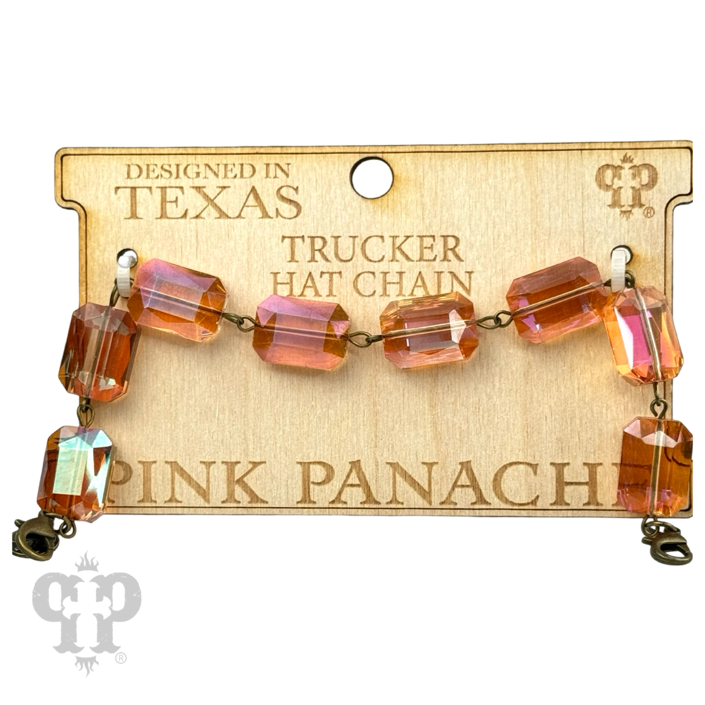 Trucker hat rectangle crystal bead chain