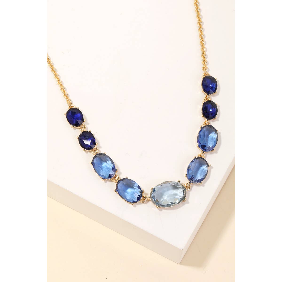 Rhinestone Gradient Charms Chain Necklace
