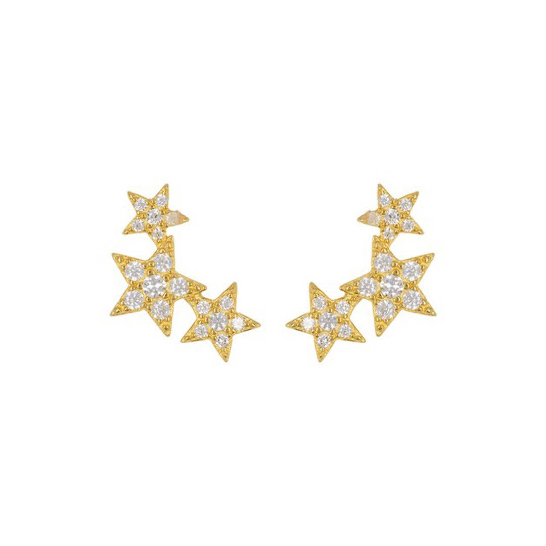 Shooting Star Stud Earrings silver gold