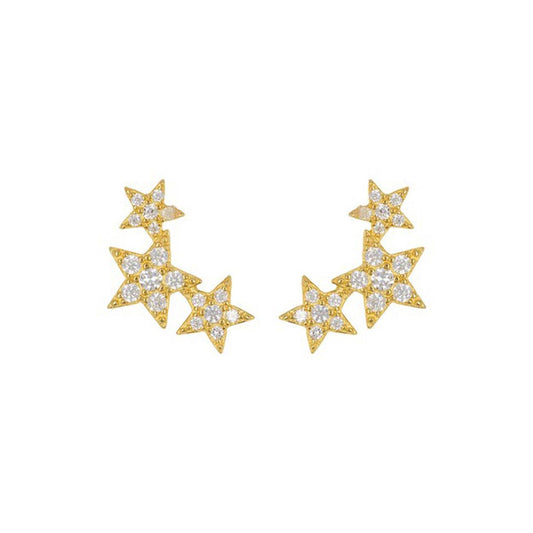 Shooting Star Stud Earrings silver gold