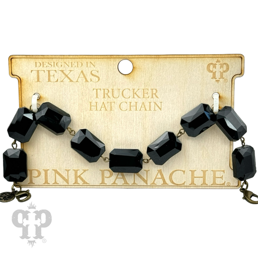 Trucker hat rectangle crystal bead chain