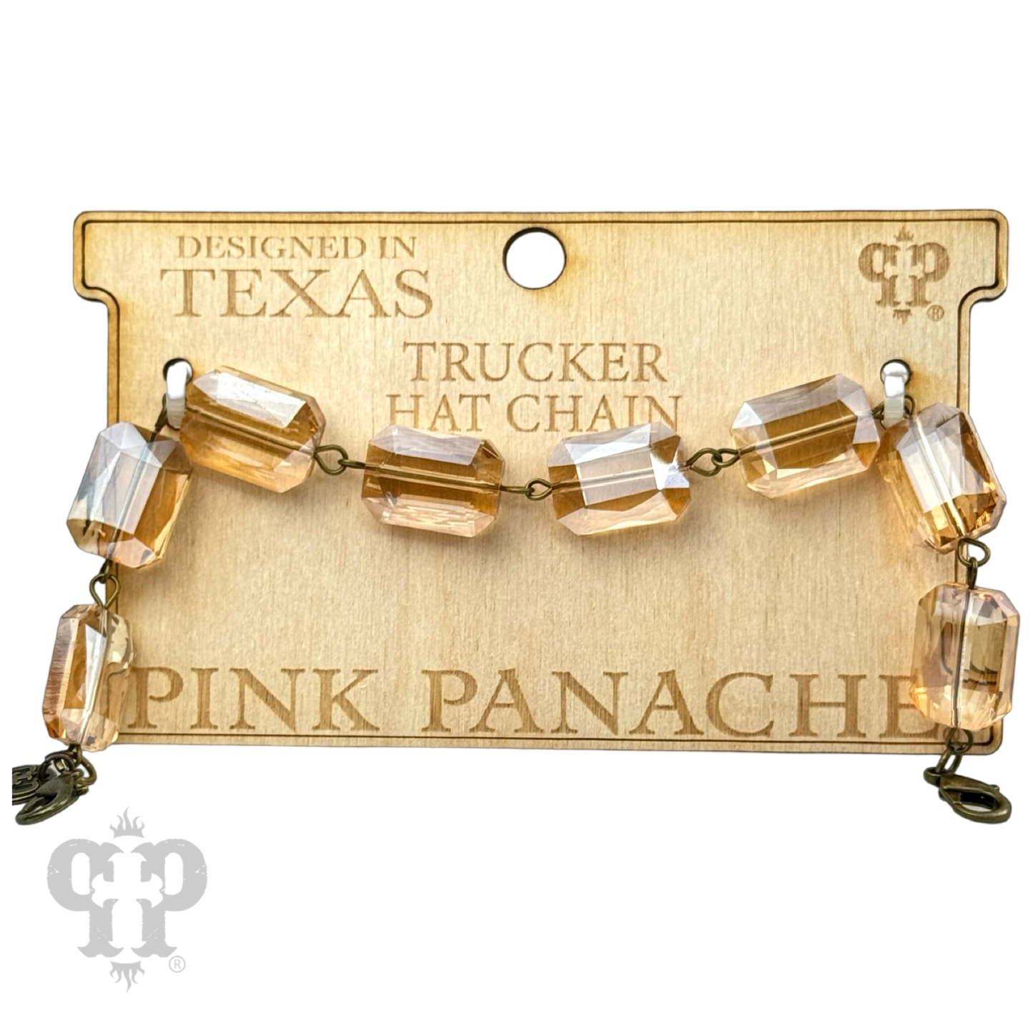 Trucker hat rectangle crystal bead chain