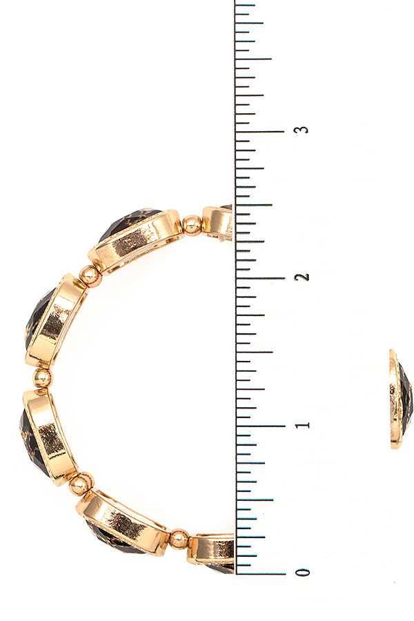 FACETED SQUARE GEM LINK BRACELET 394