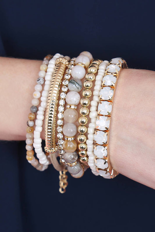 Regular Size Stack-able Beads Bracelet Set