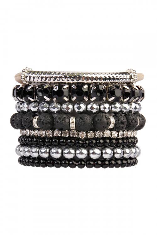 Mixed Beads Charm Multi Line Bracelet