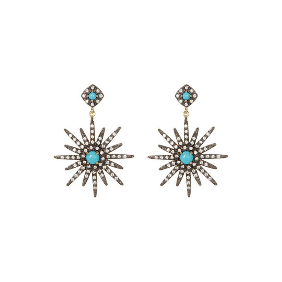 Starburst Drop Earrings silver