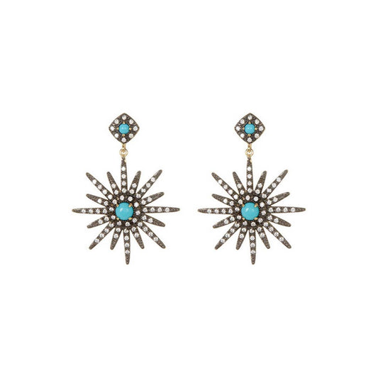 Starburst Drop Earrings silver