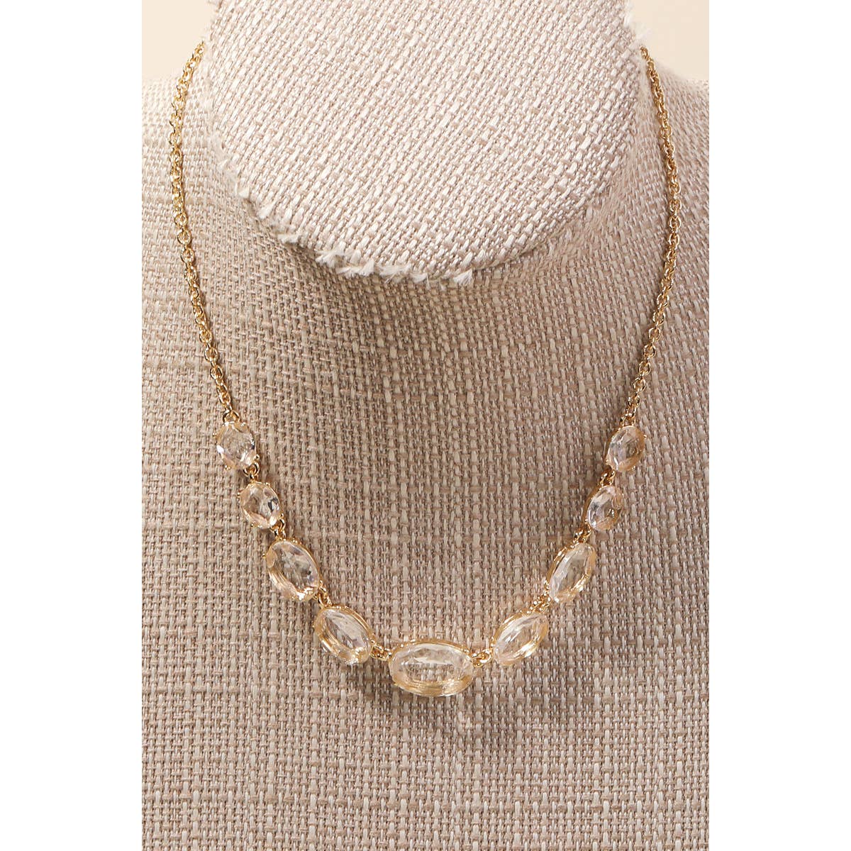 Rhinestone Gradient Charms Chain Necklace