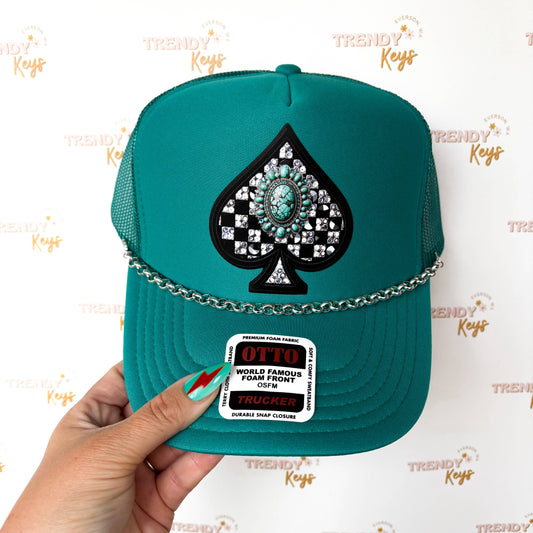 Checkered Spade Trucker Hat