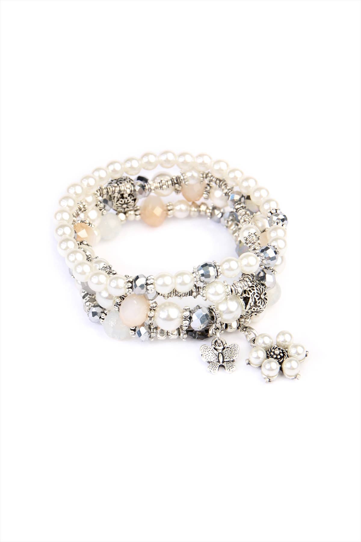 Butterfly, Pearl Classy Stackable Bracelet
