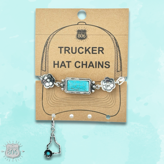 Stone rectangle trucker hat chain