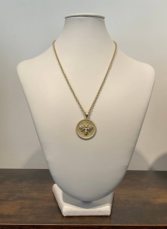 Honeycomb Bee Necklace