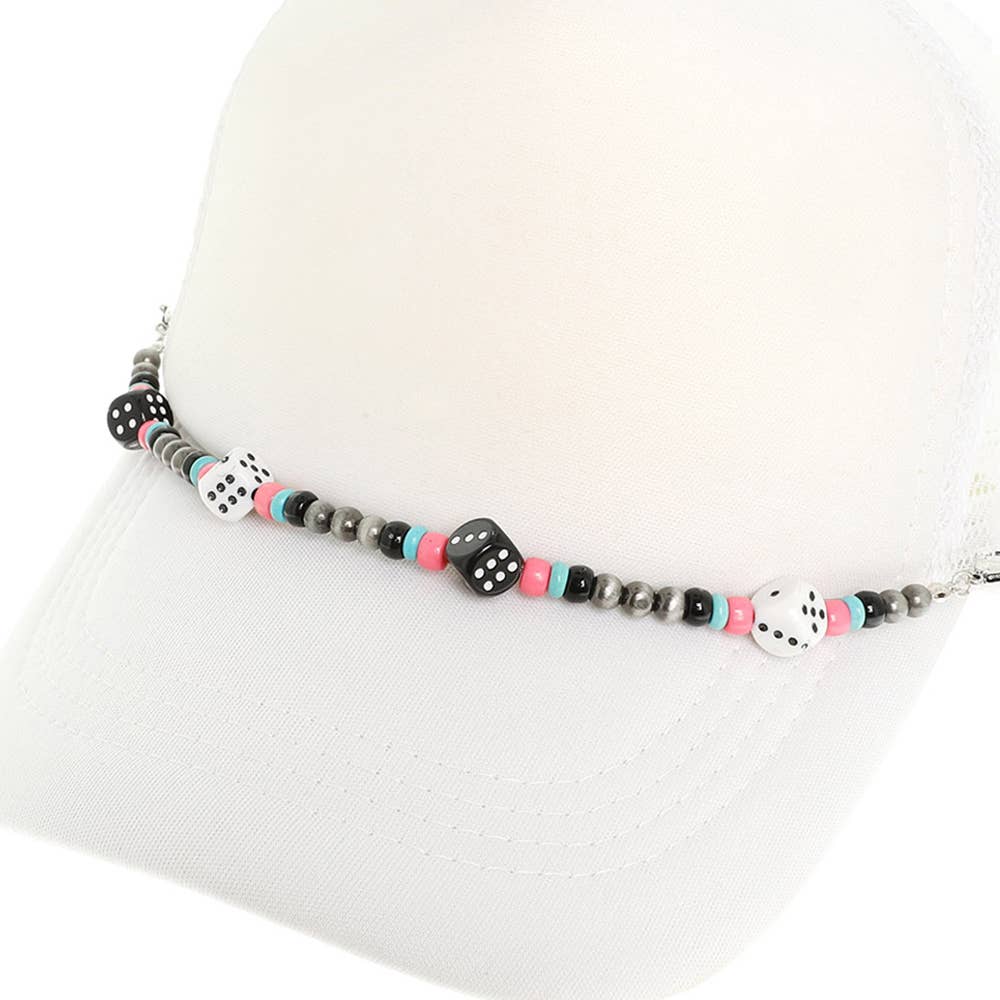 Dice Multi Color Theme Charm Trucker Hat Chain