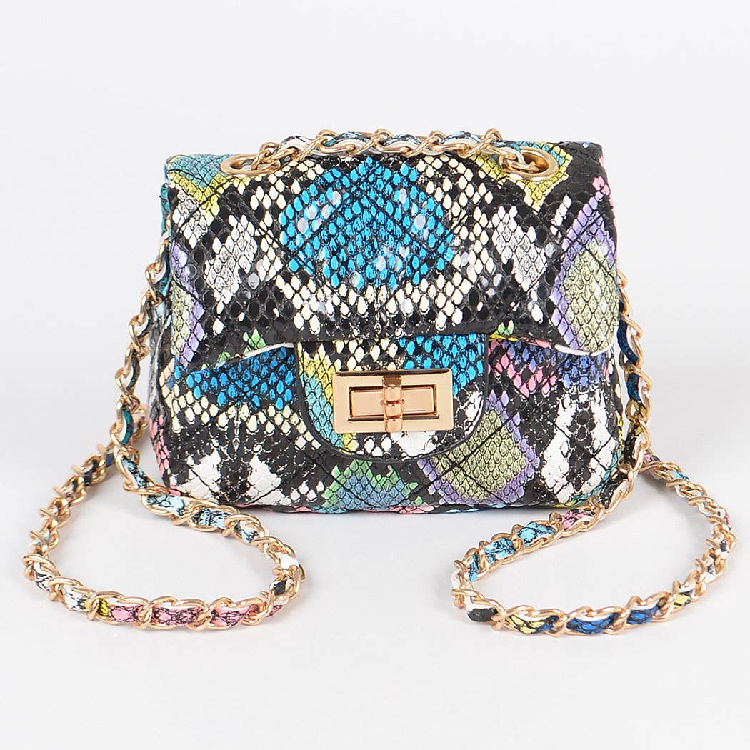 Multi Snake Quilted Mini Bag