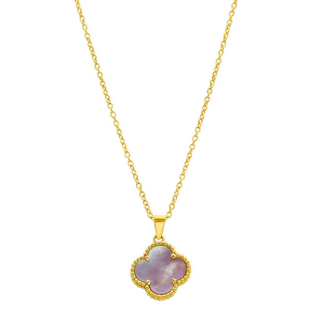 Pink Mother of Pearl Flower Necklace