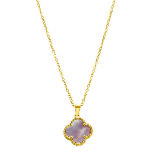 Pink Mother of Pearl Flower Necklace