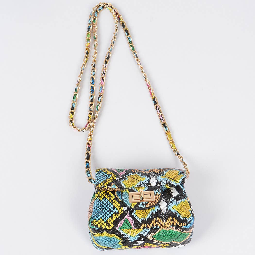 Multi Snake Quilted Mini Bag