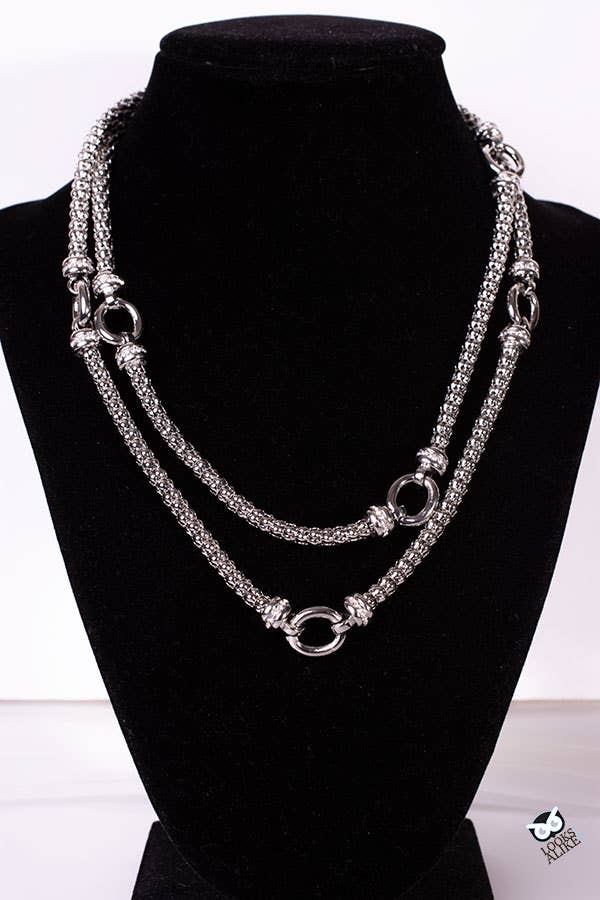 Layered Crystal Station Necklace