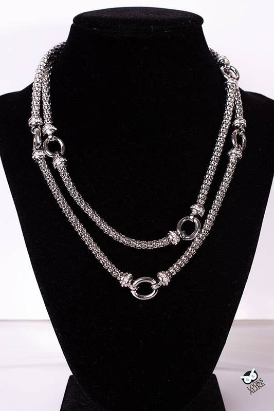 Layered Crystal Station Necklace