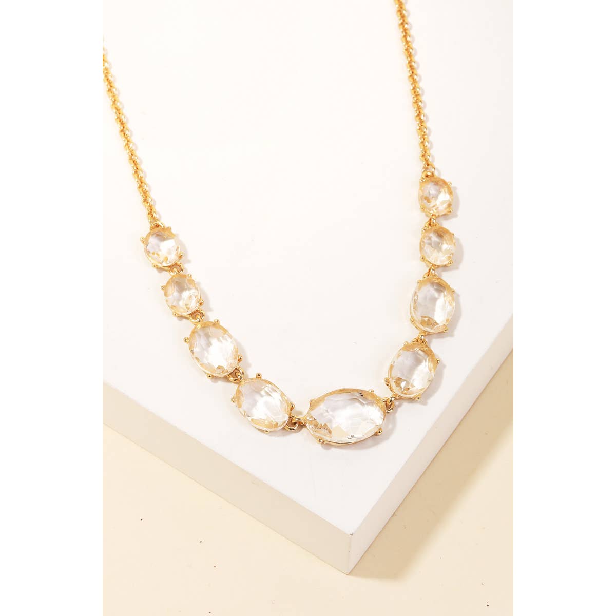 Rhinestone Gradient Charms Chain Necklace