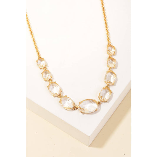 Rhinestone Gradient Charms Chain Necklace