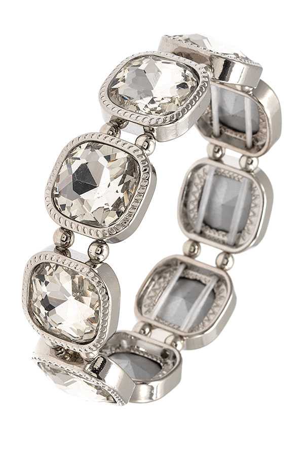 FACETED SQUARE GEM LINK BRACELET 394