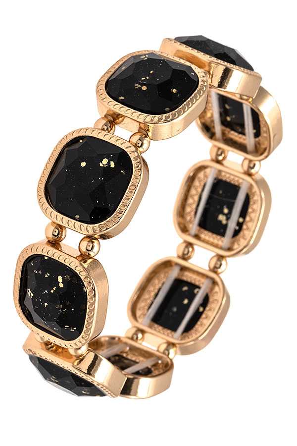 FACETED SQUARE GEM LINK BRACELET 394