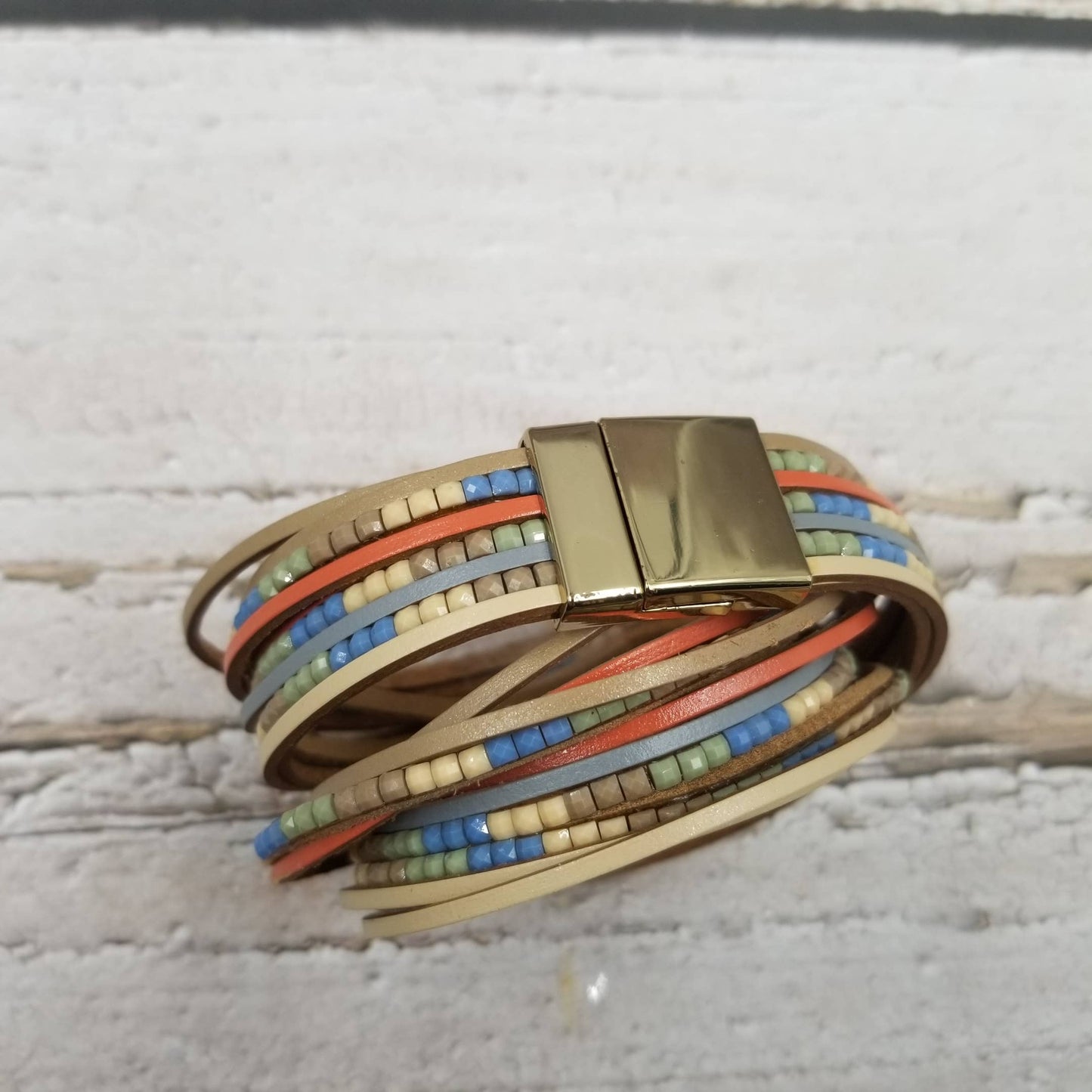 Boho Layered Colorful Leather Bracelet