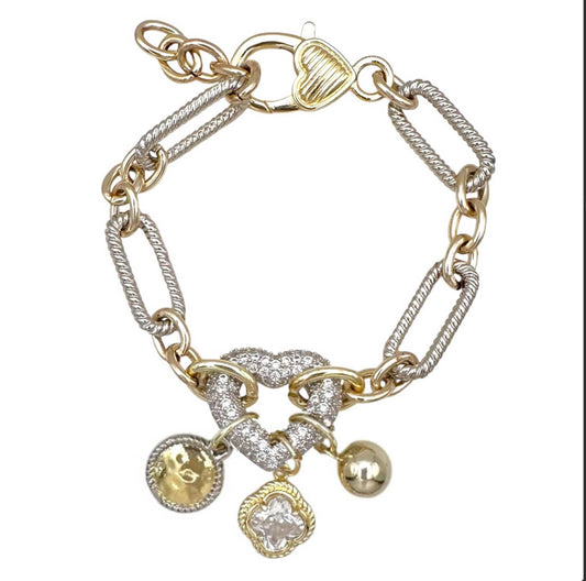 Blazing Heart Charm Bracelet 