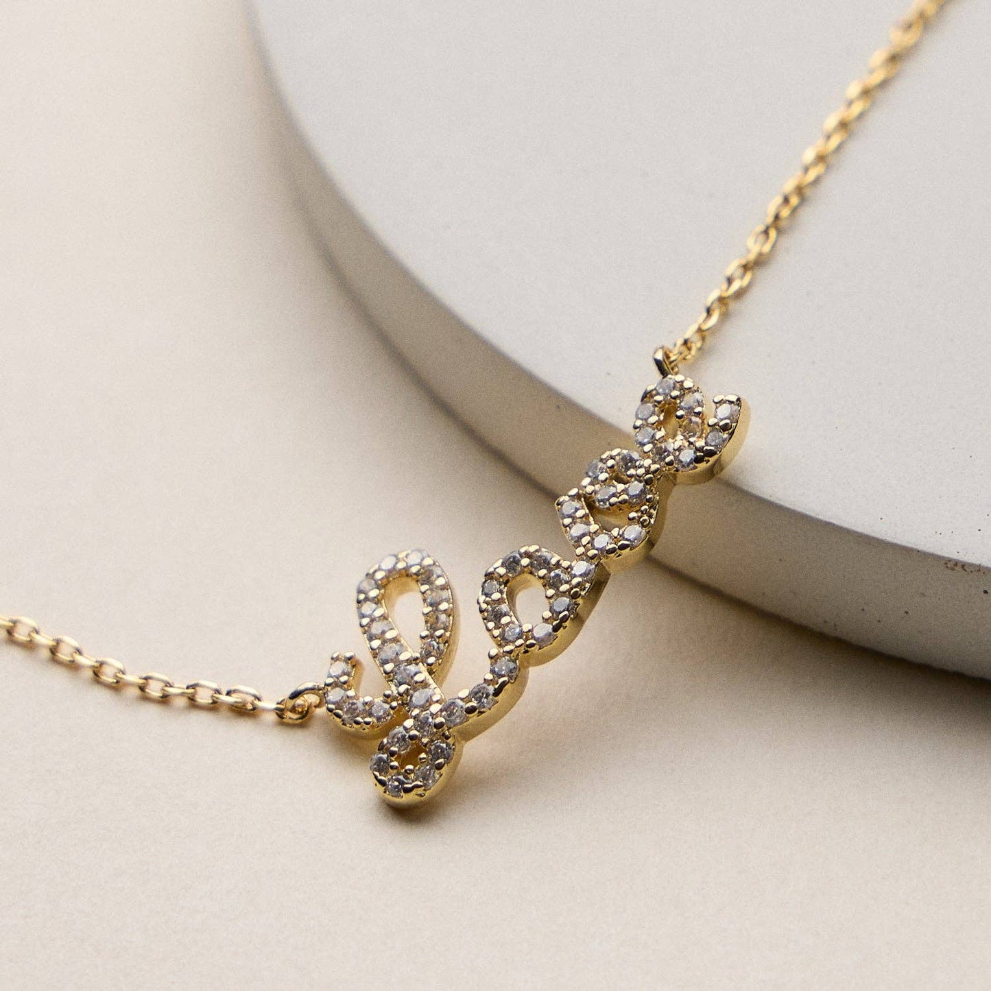 Gold Dipped Love Pendant Necklace