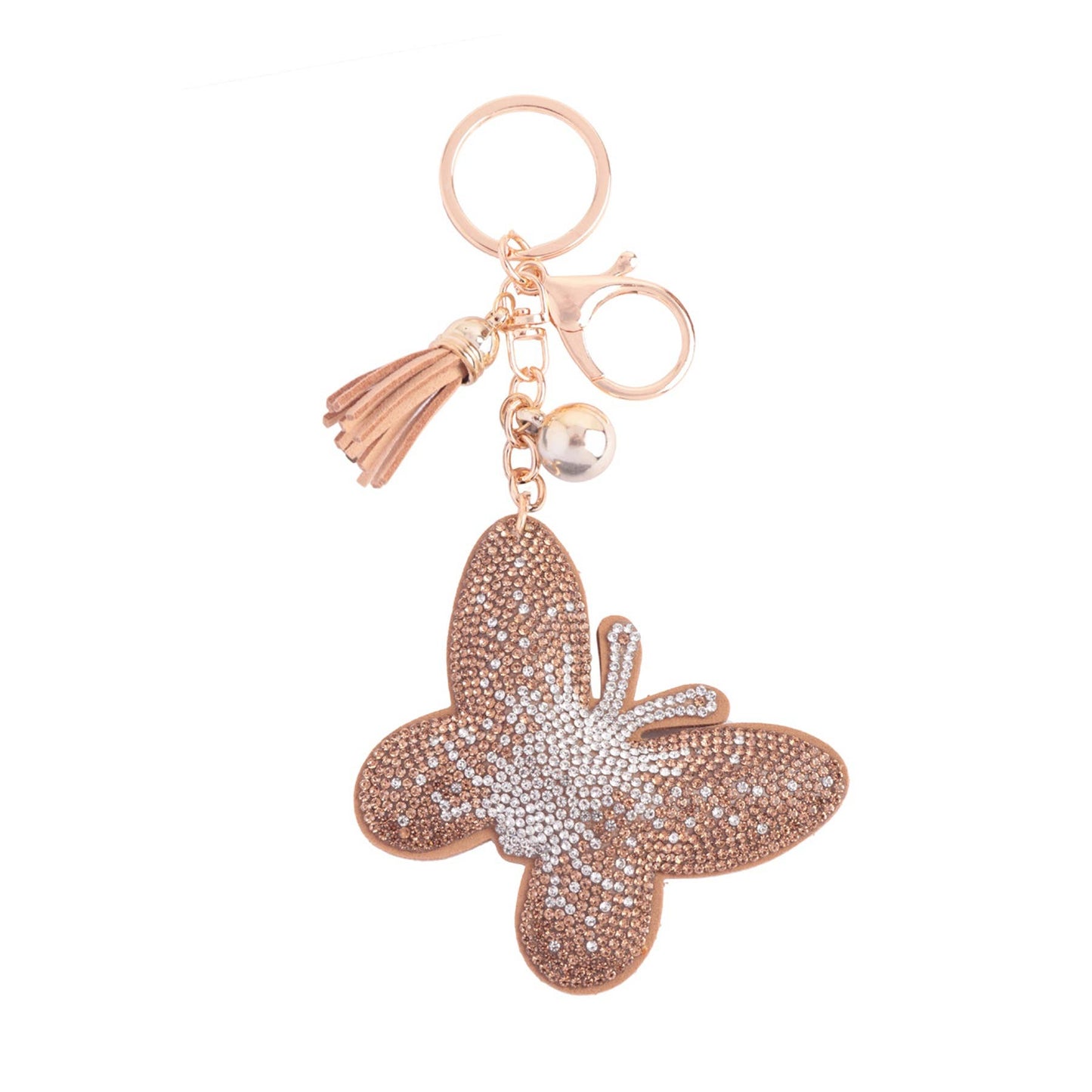 Butterfly Rhinestone Tassel Keychain