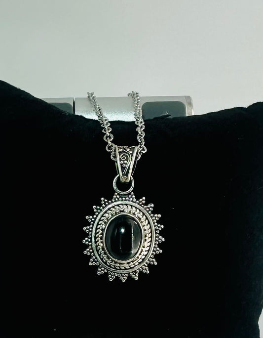 Shekinah Star Black Onyx Pendant Necklace