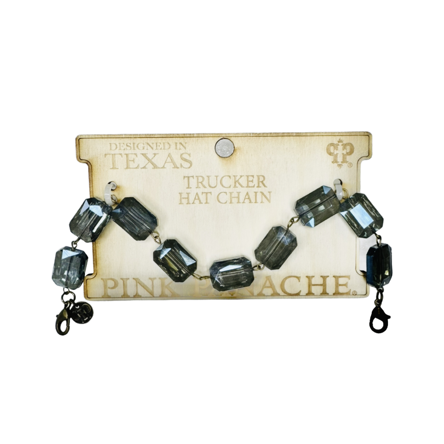 Trucker hat rectangle crystal bead chain