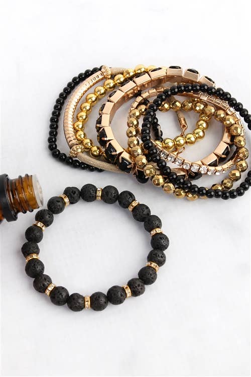 Mixed Beads Charm Multi Line Bracelet