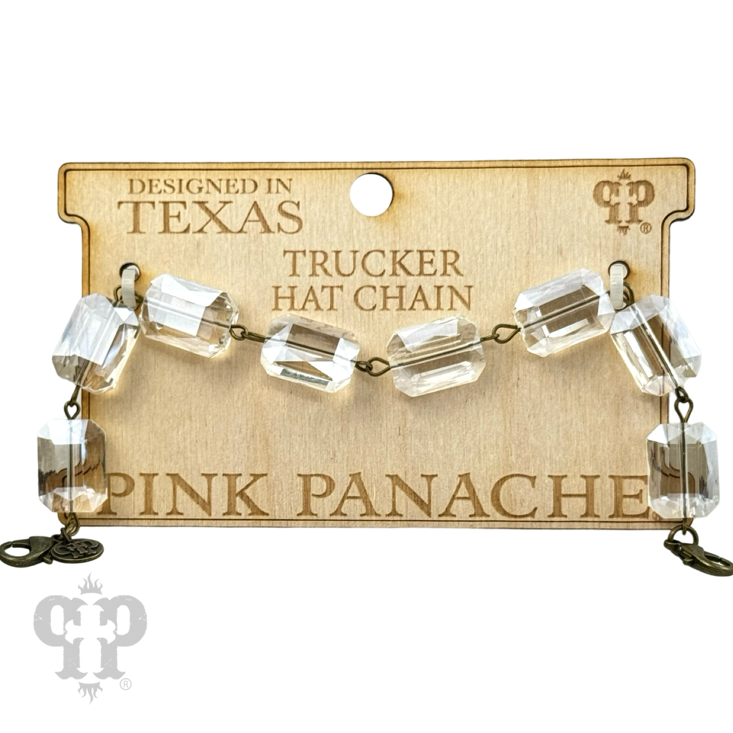 Trucker hat rectangle crystal bead chain