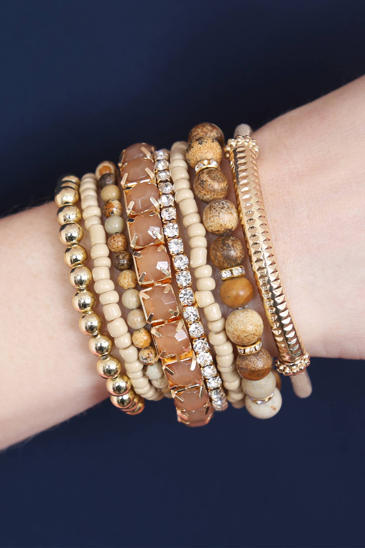 Regular Size Stack-able Beads Bracelet Set