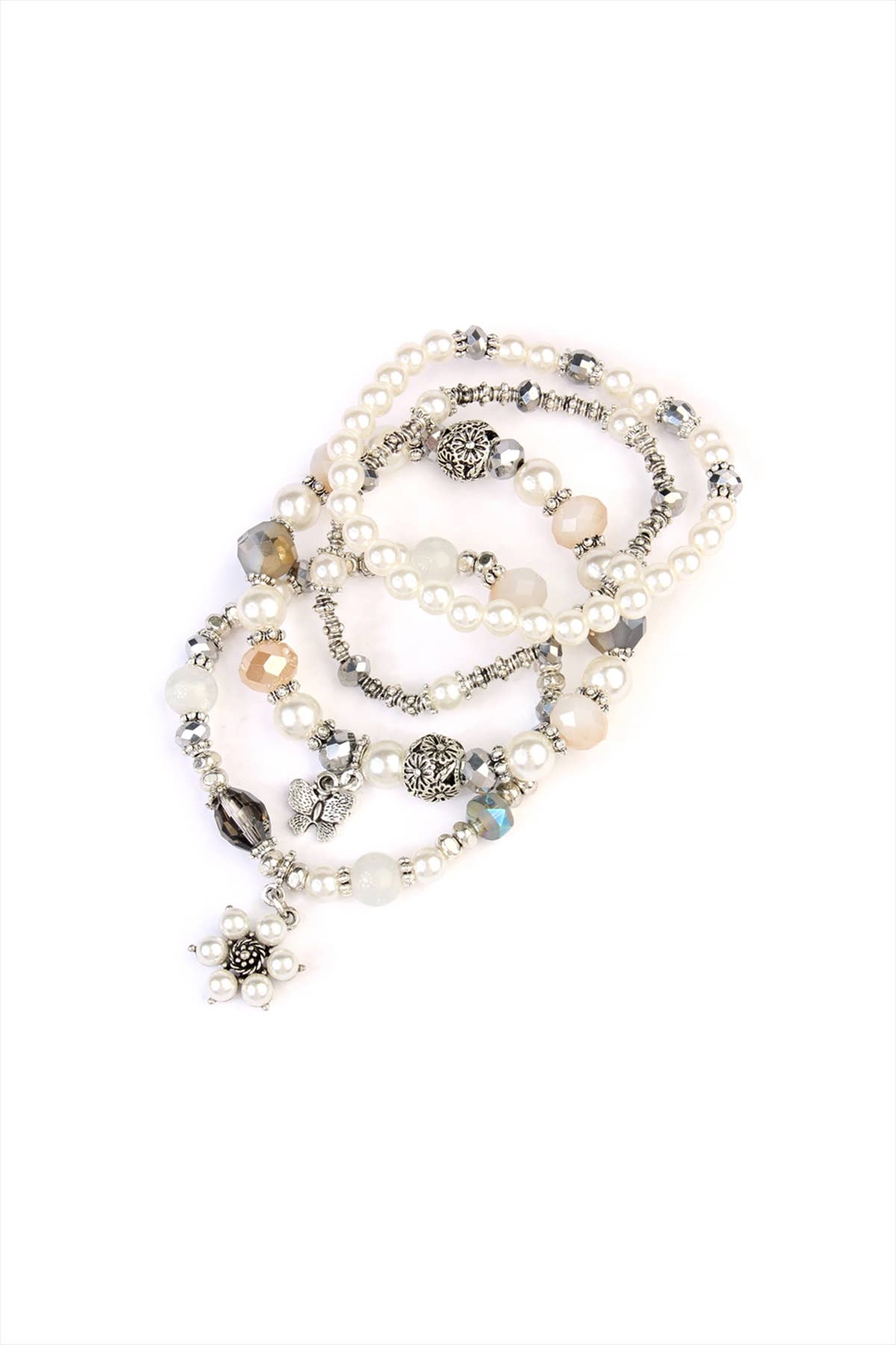 Butterfly, Pearl Classy Stackable Bracelet