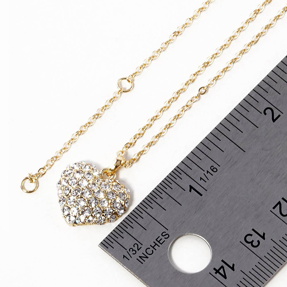 Crystal Pave Heart Pendant Necklace
