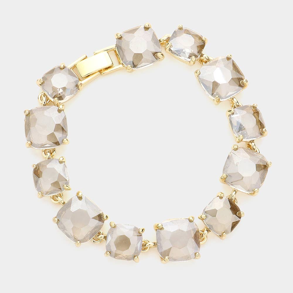 Cushion Square Stone Link Evening Bracelet