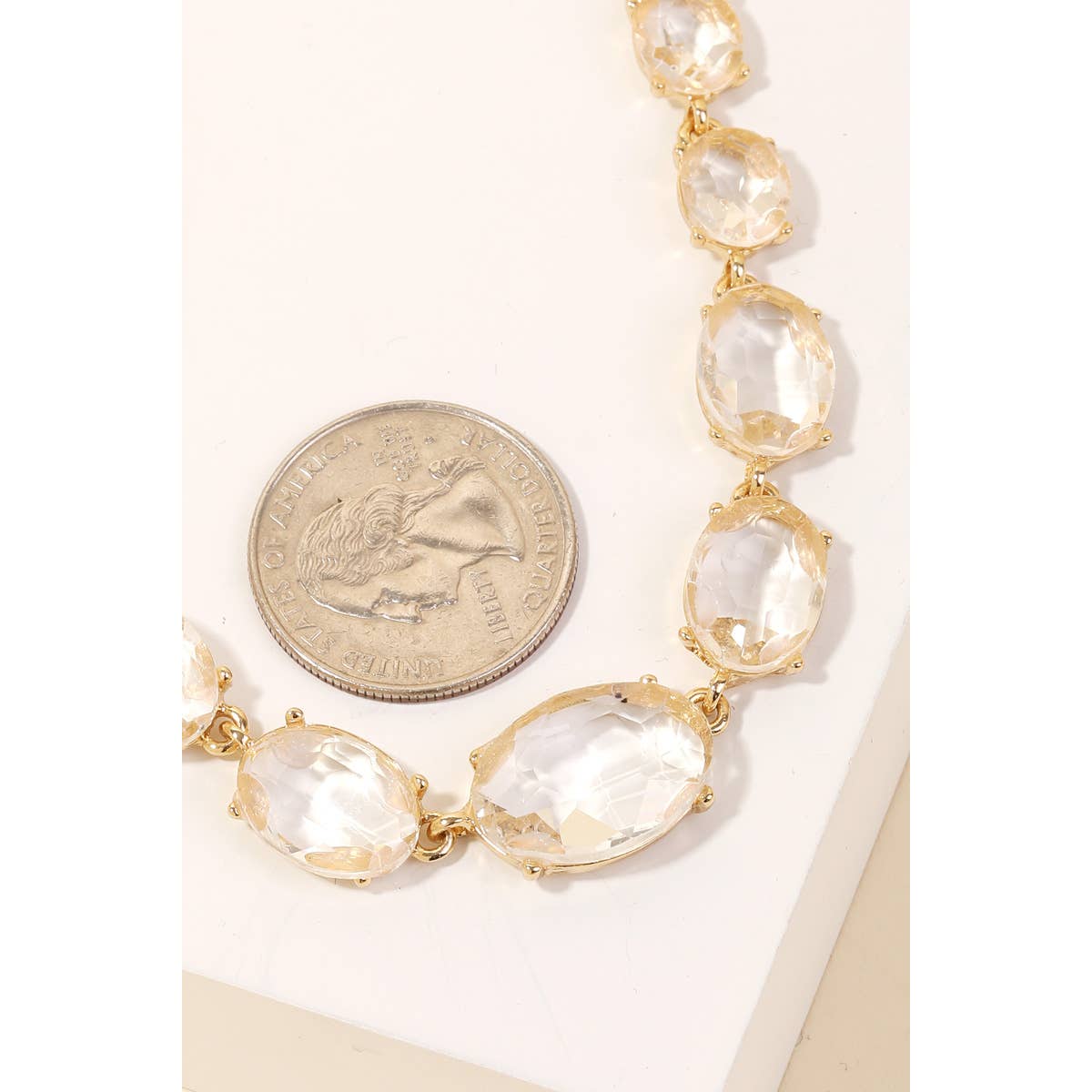 Rhinestone Gradient Charms Chain Necklace