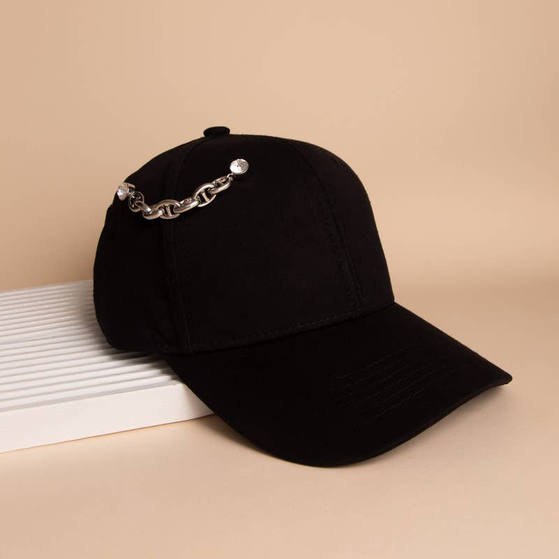 Crystal Embellished Chunky Soda Tab Link Cap Chain and Pin