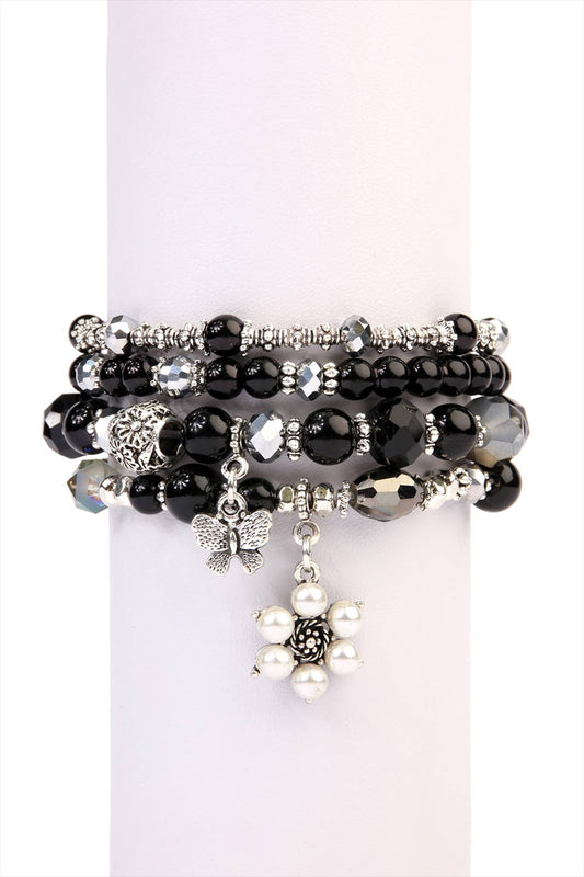 Butterfly, Pearl Classy Stackable Bracelet