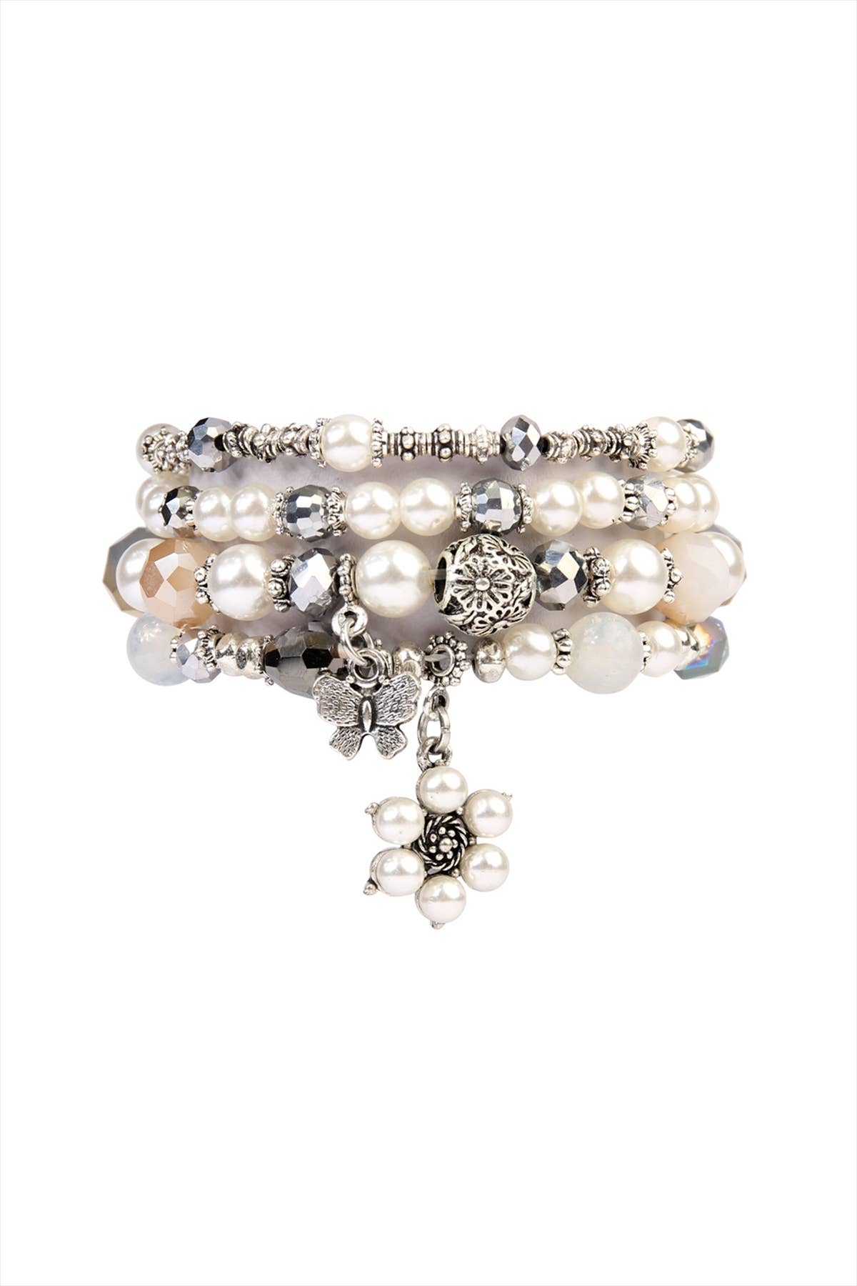 Butterfly, Pearl Classy Stackable Bracelet